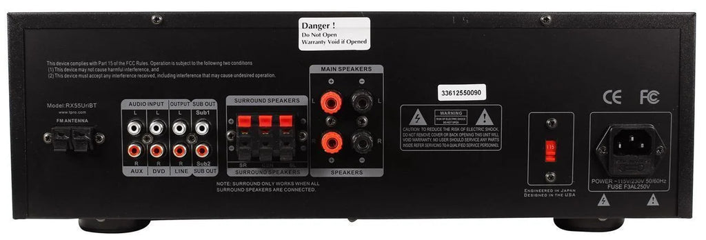 Bluetooth Ceiling Theater Home Speakers Receiver+(2) Technical RX55URIBT Pro 8"