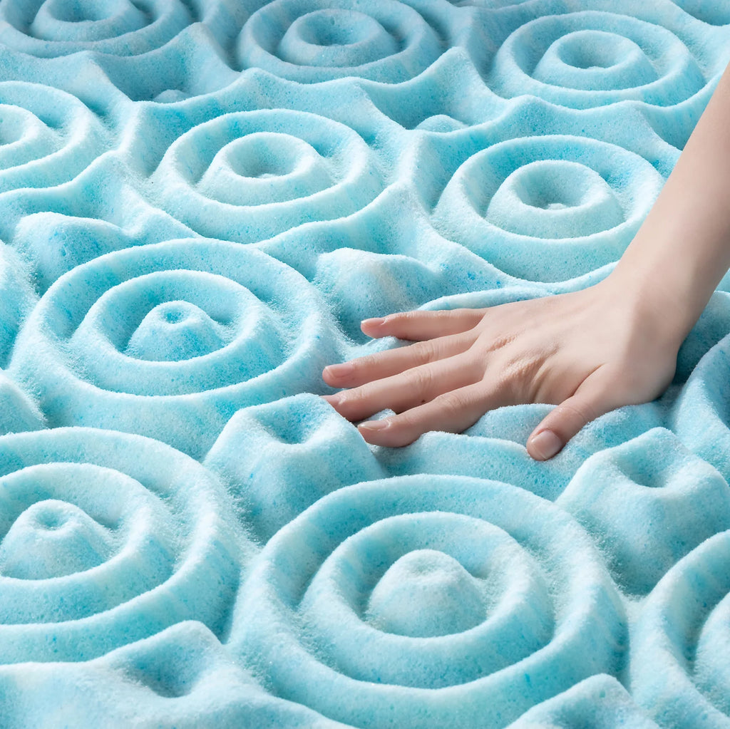 Zinus Topper, Foam Gel Cooling 2" Sensations Mattress Green Full Spa by Zoned Memory Support Tea