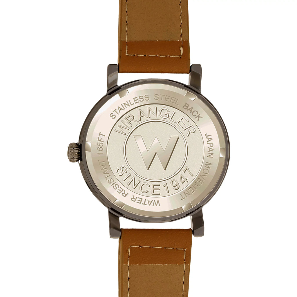 Yellow Brown Dial, Wrangler Strap Watch 42mm