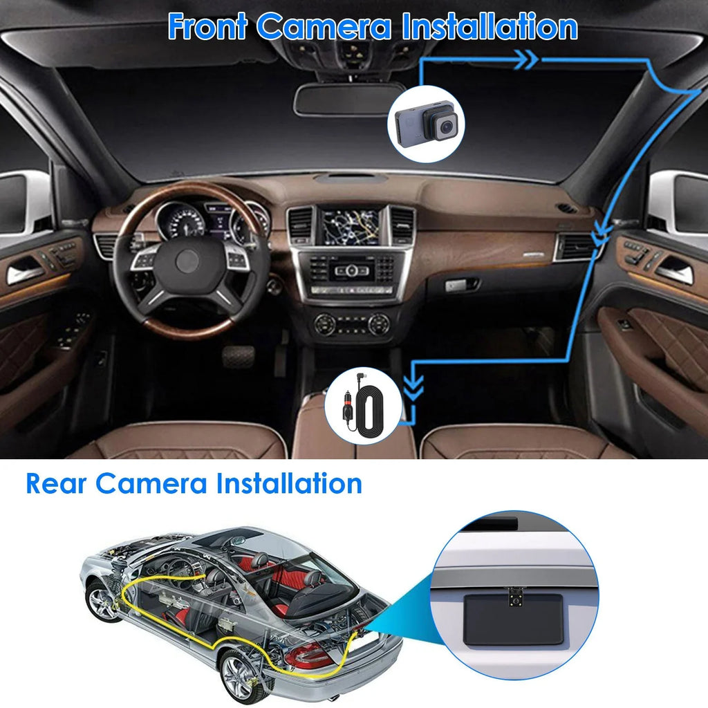 Cam, Dash Vision Detection WiFi G-Sensor 1080P Recorder, with DVR Car Monitor Universal iMounTEK Lens Night Control GPS Dual Vehicle Parking APP Motion Driving