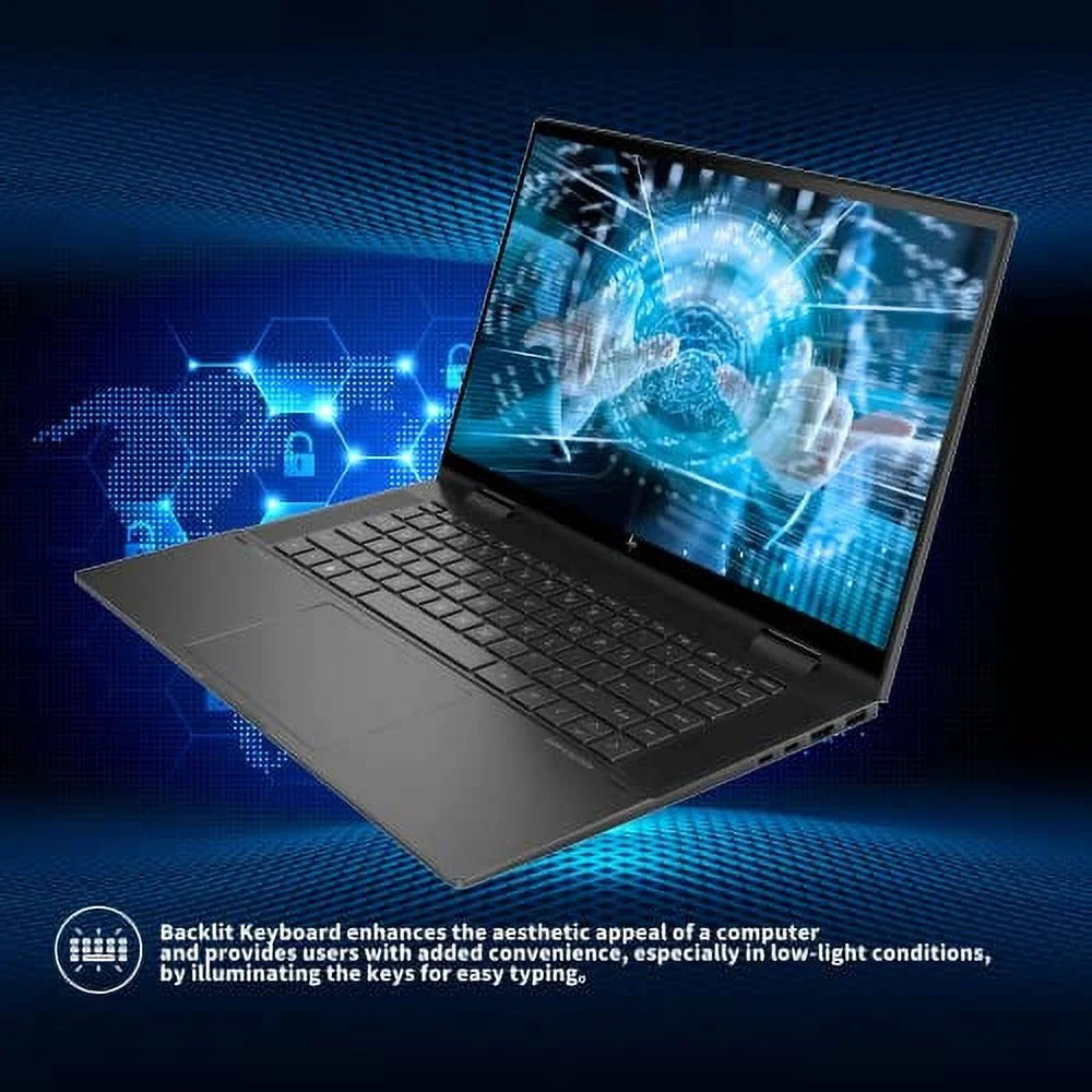 15.6" True x360 RAM, Touchscreen USB Vision Black, Backlit SSD, Camera, Laptop, IR AMD AMD 2022 Ryzen PCIe Radeon 7 11, HP Win 2-in-1 Graphics, 2TB 64GB Keyboard, Envy 5825U, 5MP 32GB Card