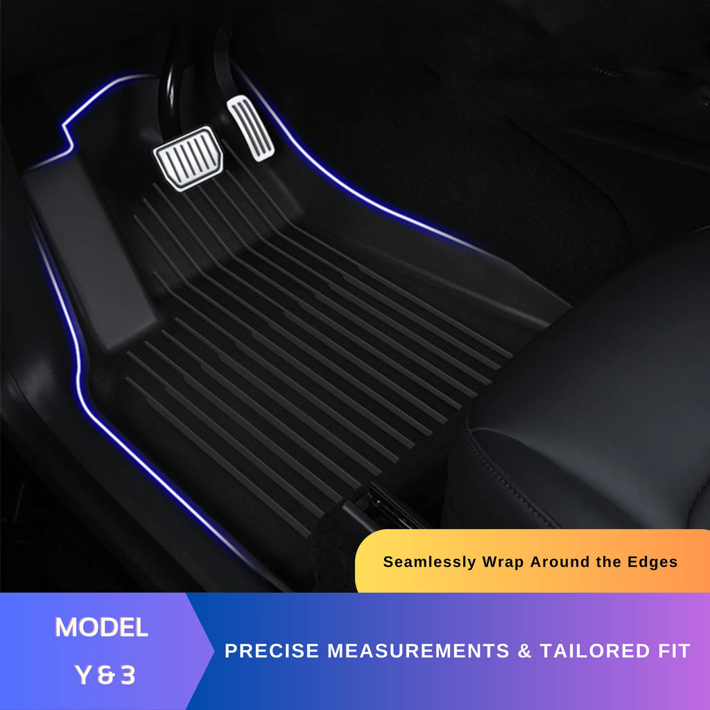 BunnyBird for 6-Piece Weather Accessories Floor TPE All r Mat Trunk Tesla Mat 2020-2023 Model 3-5-Seater Cargo Car