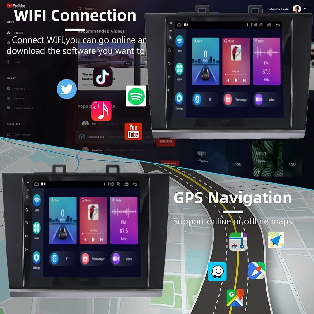 Your 9IN Commutes with Audio Carplay High-Quality Streaming Upgrade Subaru Outback GPS Touchscreen Optimize Daily Android Legacy
