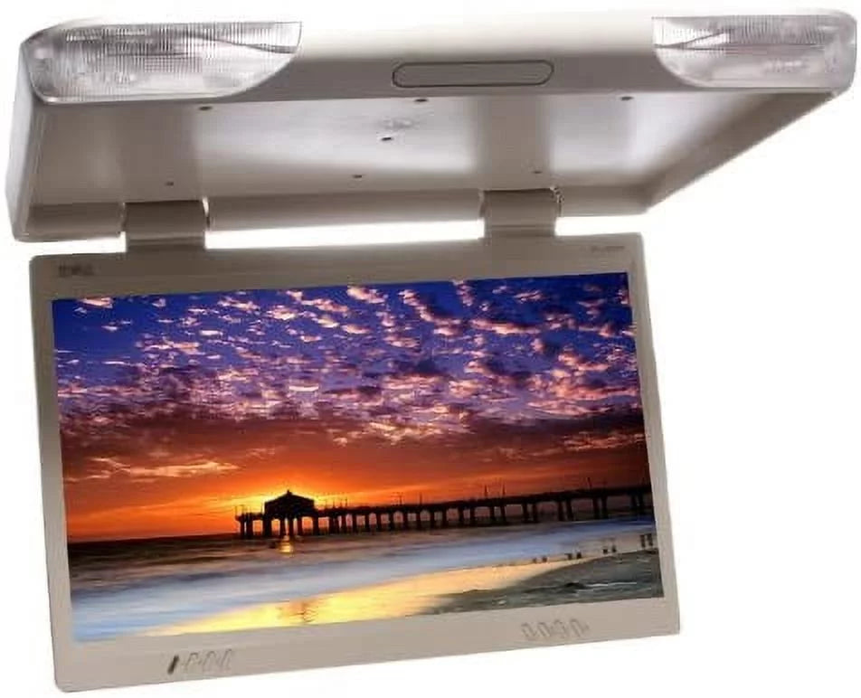 PFL2300IRC IR Roof Light Tan Flip-Down Remote Monitor Built-In Mount 23" TFT-LCD Absolute Dome Overhead