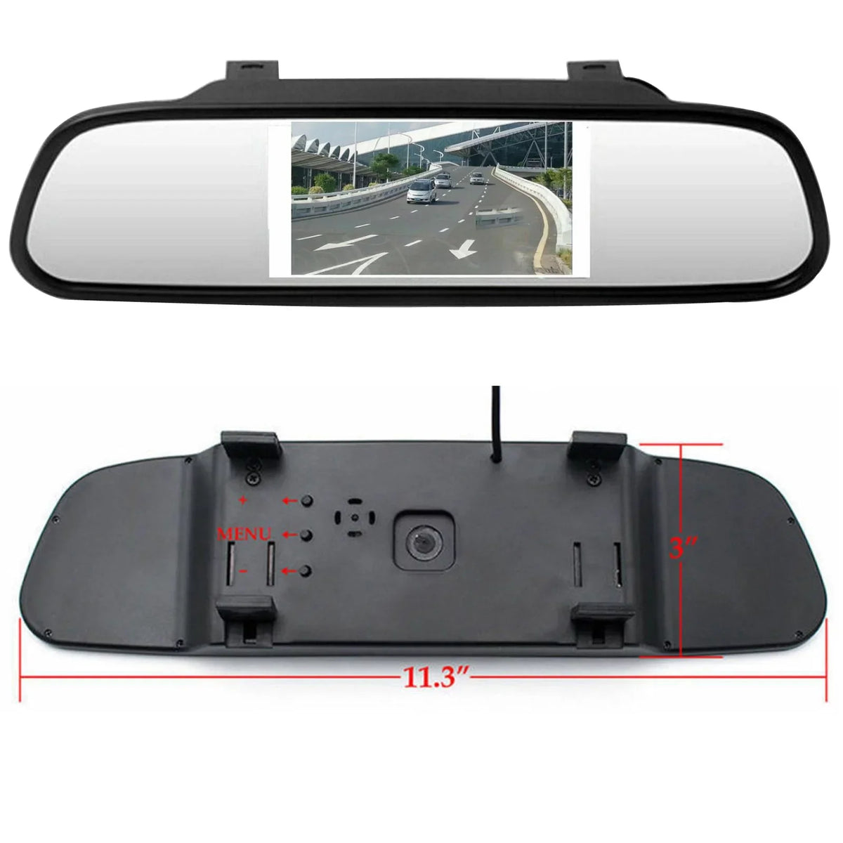 Reverse Car Camera System Security 4.3" Mirror Kit + Car Monitor Vehicle