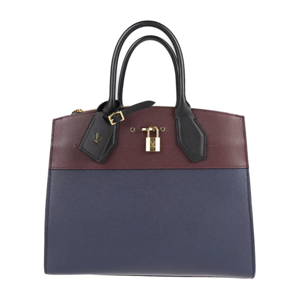 Pre-Owned (Good) Raisin LOUIS Noir 2WAY Louis Handbag Vuitton Steamer  City Shoulder MM Leather Bag VUITTON Tote M54260
