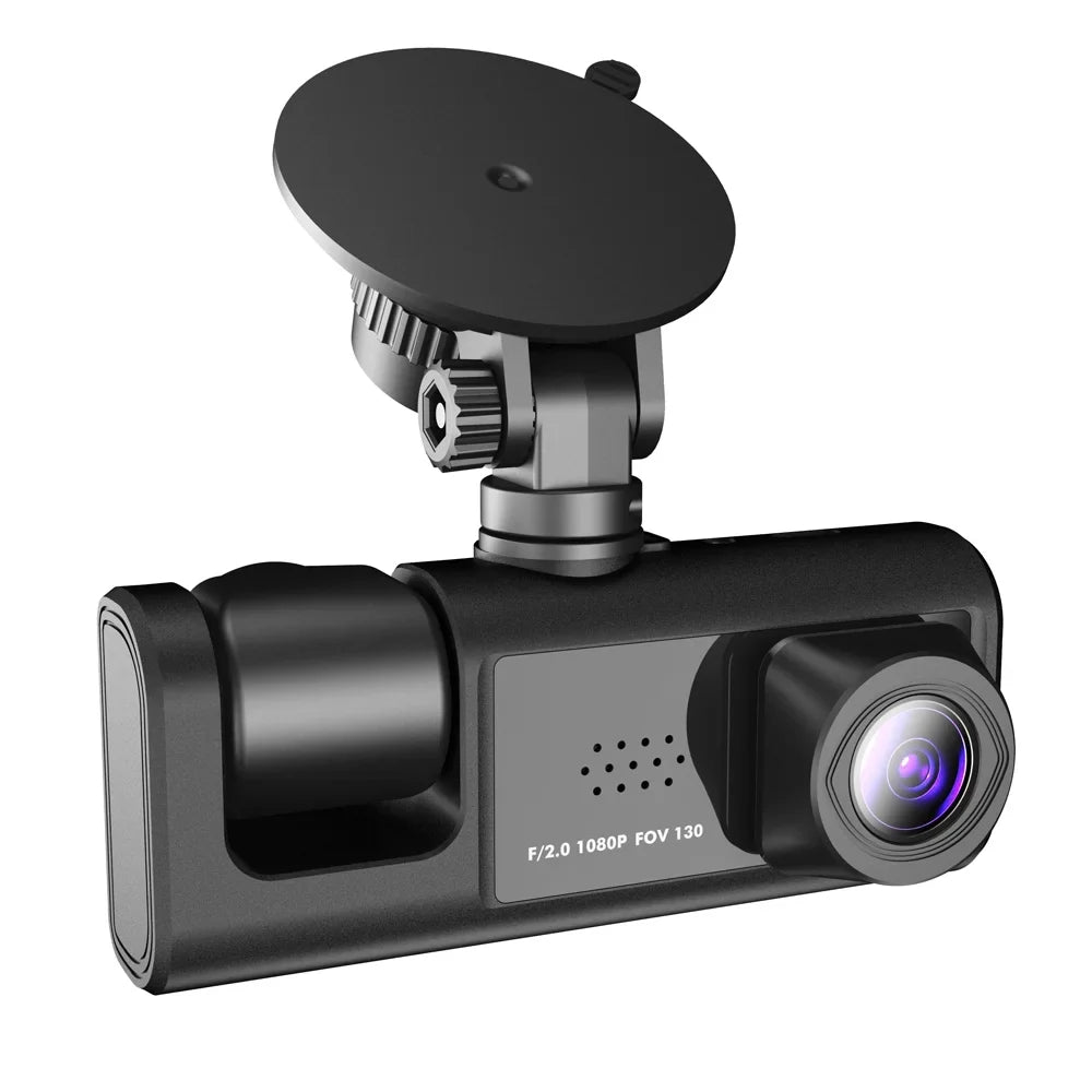 Dashcam One-Key Driving Camera Rear 1080P Screen Night-Vision Support 2 Front Inch Recording DVR Camera & & Recorder Loop Dash Inside Lock