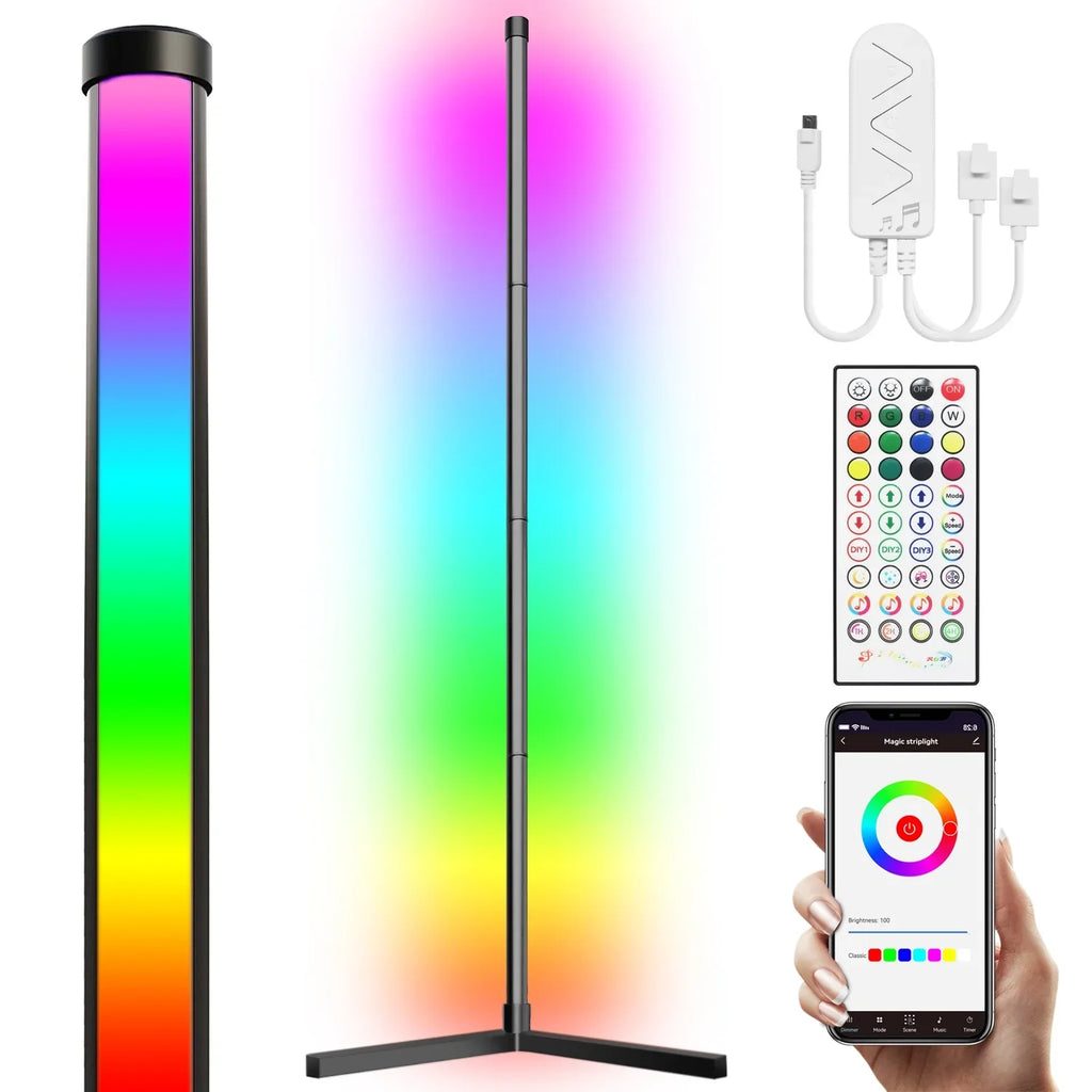 Smart Floor LED WiFi Syn Lamp, Color eco4life Dimmable, Changing, Standing Music