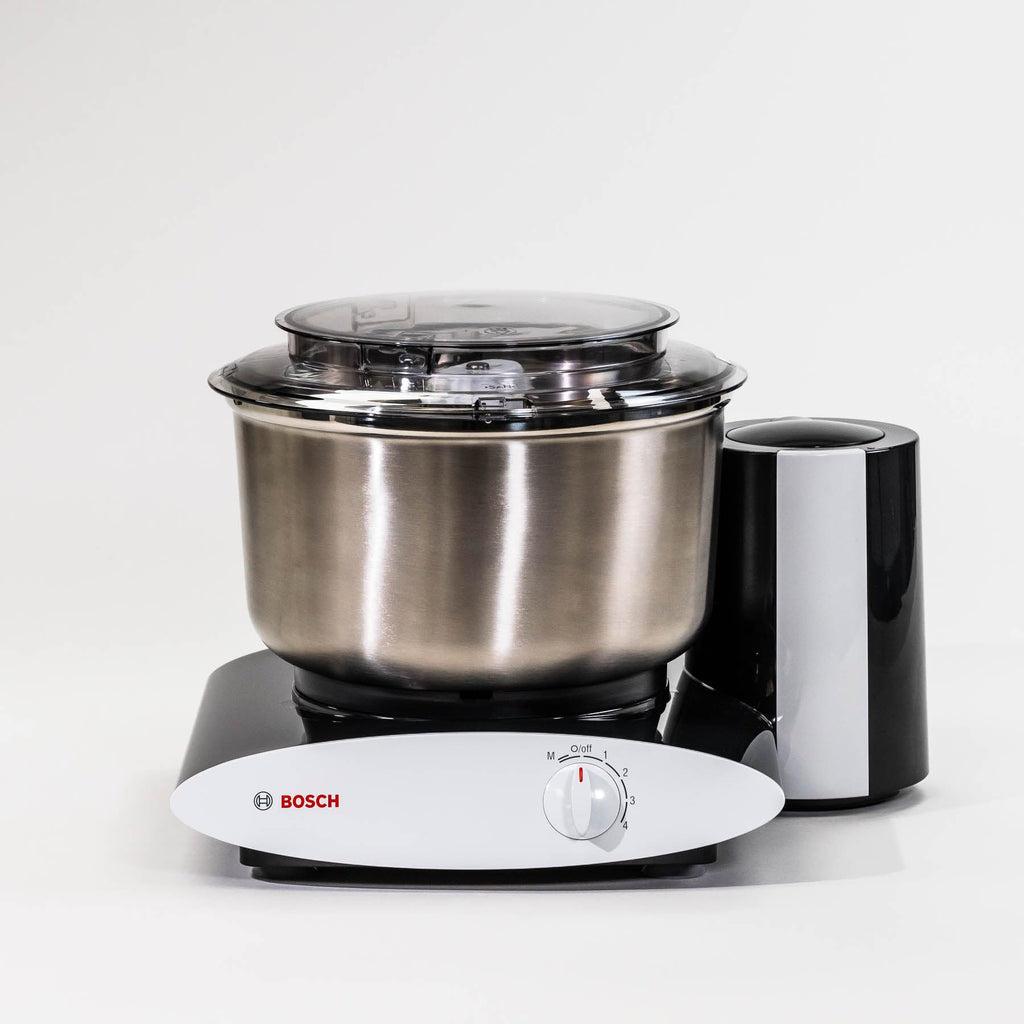 Bosch Universal Plus Stand Mixer with Stainless Steel Bowl with NutriMill Dough Hook Extender Bundle- Black 500 Watt