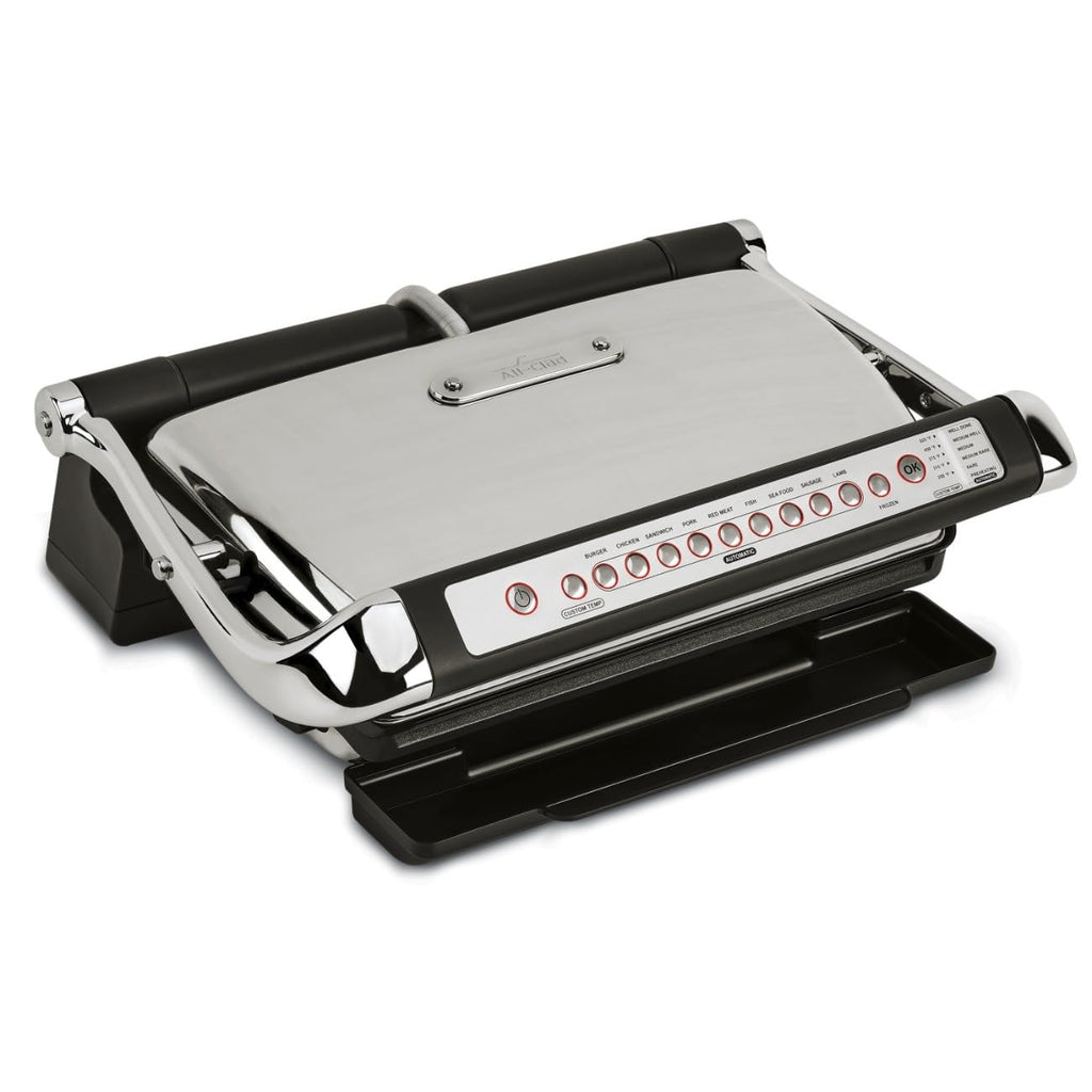 All-Clad Electric Indoor Grill, AutoSense Stainless Steel Panini Grill Press Sandwich Maker, Automatic 1800W Smokeless, Removable Plates, Dishwasher