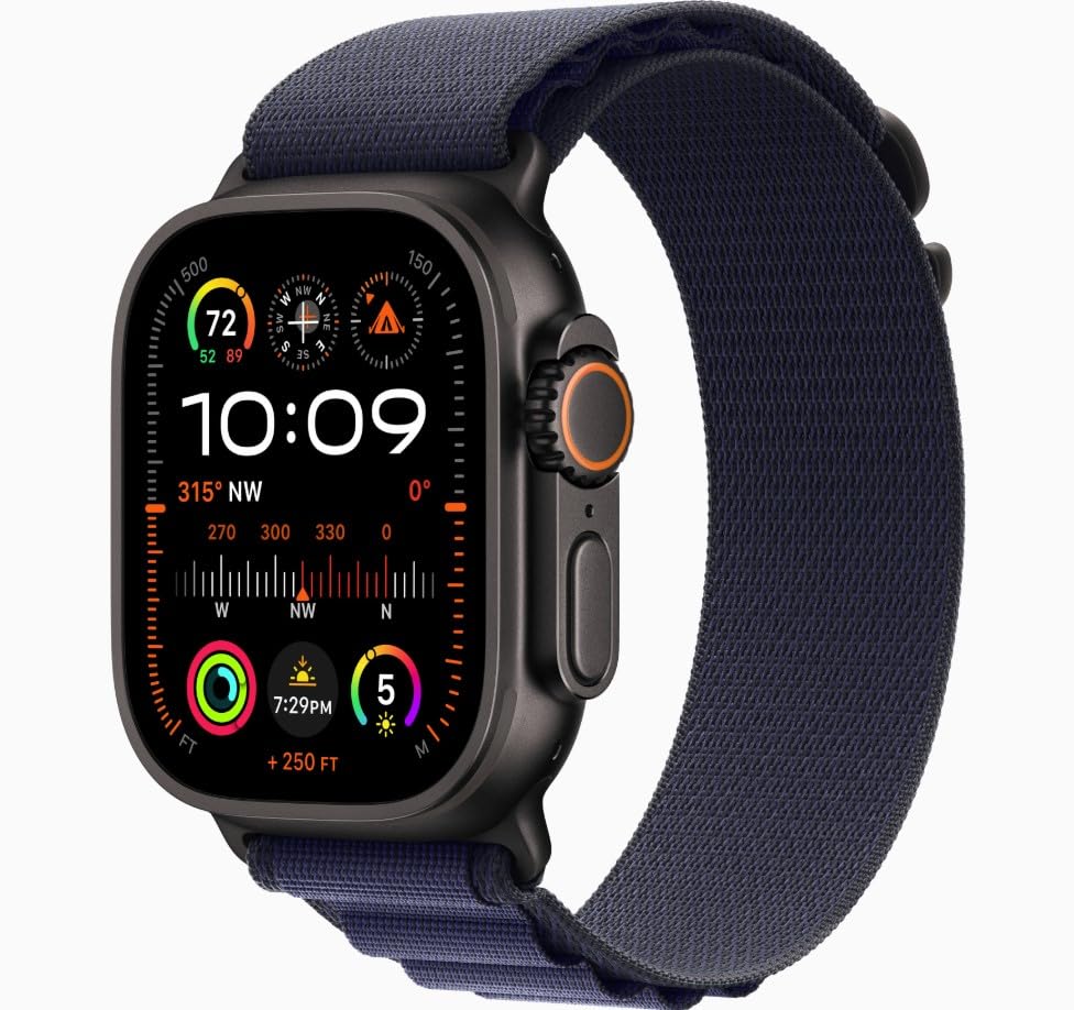 Apple Watch Ultra 2 (GPS + Cellular, 49MM) - Black Titanium Case with Black Ocean Band (Renewed Premium)