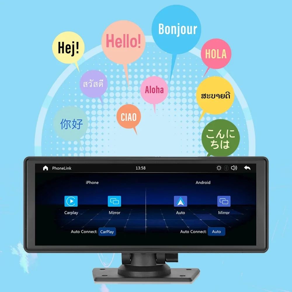 Navigation, Radio Bluetooth,Backup Multimedia AUX, Touch with Android Recorder Player Car Screen Wireless Camera, Receiver Stereo Polarlander Carplay 9.3 Audio Car Inch Car Apple TF, GPS Play Auto,