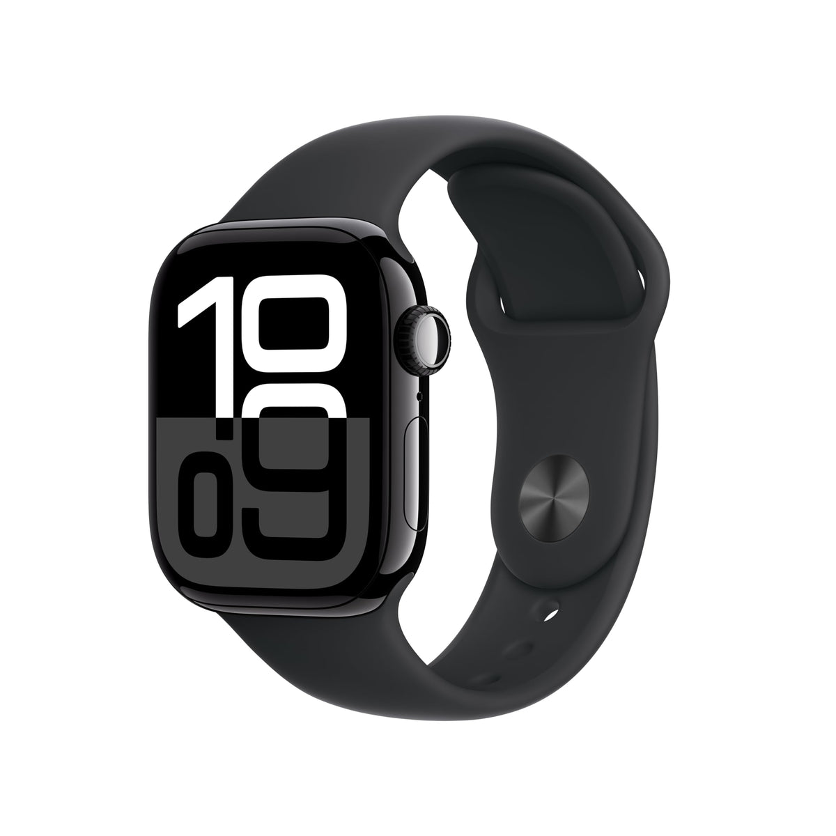 Apple Watch Series 10 [GPS + Cellular, 42mm] - Jet Black Aluminum Case with Black Sport Band, S/M (Renewed)