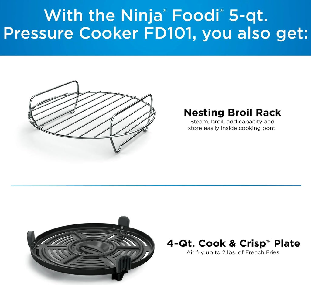 Ninja Foodi 10-in-1 Pressure Cooker & Air Fryer Combo, 6.5 Qt Stainless Steel Multi Cooker C Slow Cook, Steam, Bake, Roast, Dehydrate, Sear C Perfect
