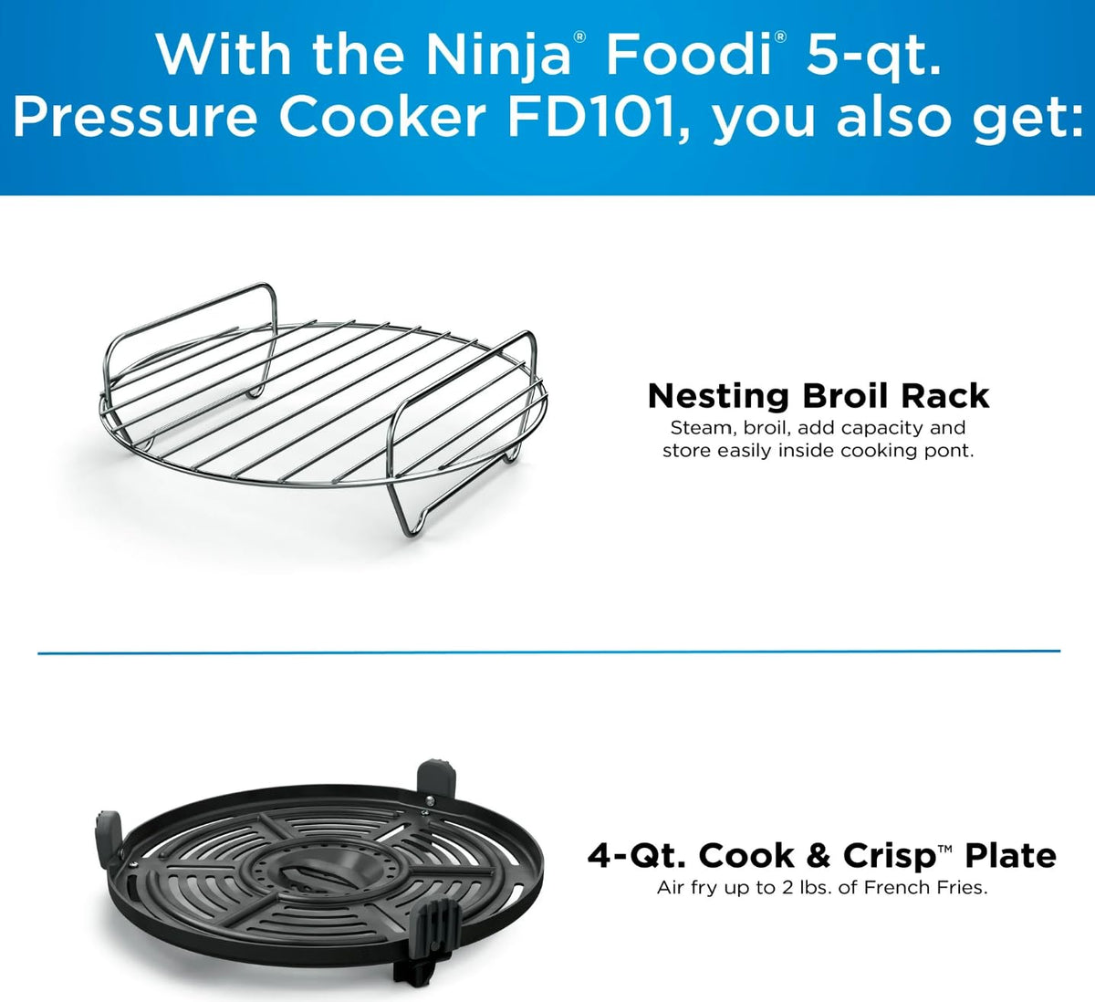 Ninja Foodi 10-in-1 Pressure Cooker & Air Fryer Combo, 6.5 Qt Stainless Steel Multi Cooker C Slow Cook, Steam, Bake, Roast, Dehydrate, Sear C Perfect