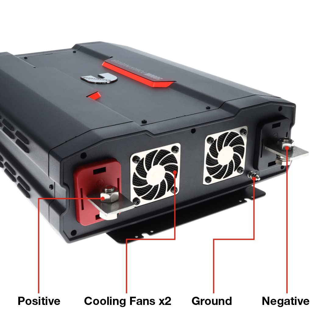 Cummins 5000 Watts Inverter Modified Sine Wave Truck Inverter 12 Volts to 110 Volts Four AC Outlets Two USB Ports (Plus Cable Kit)- CMN5000W