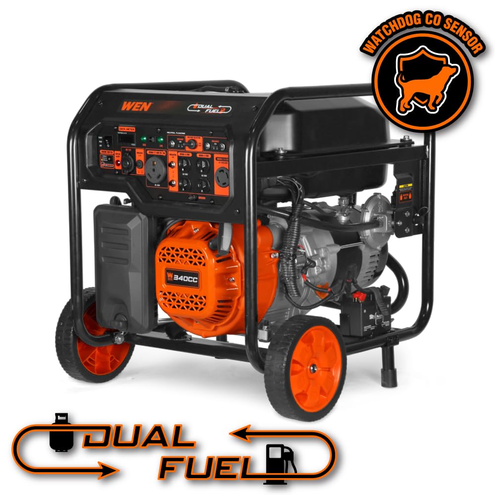 WEN 5600-Watt Portable Generator, Electric Start, 224cc, Transfer-Switch and RV-Ready with CO Shutdown Sensor (GN5602X)