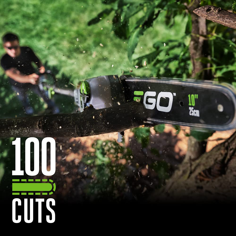 EGO Power+ Pole Saw, Cordless Electric Pole Saw for Tree Trimming with Telescopic LED Cut Line Indicator, Includes 56V 2.5Ah Battery and Charger