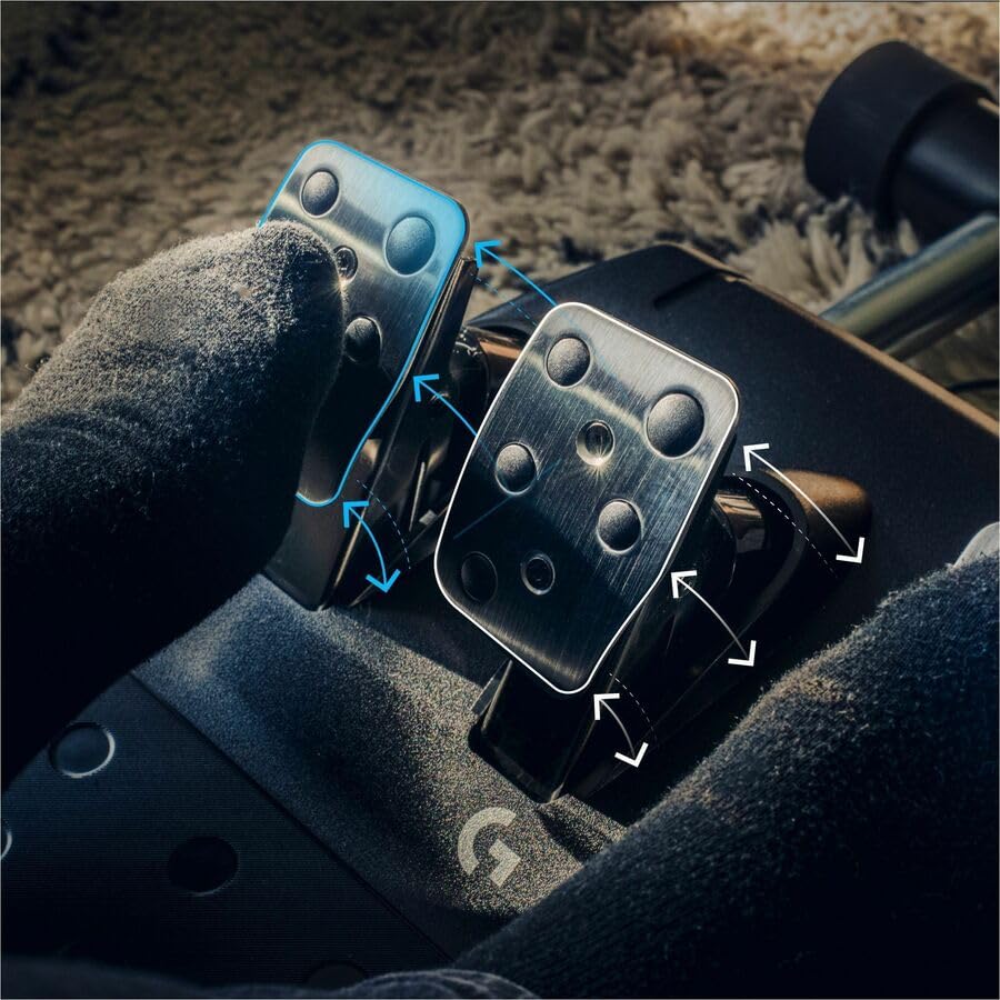 Logitech G923 Racing Wheel and Pedals, TRUEFORCE up to 1000 Hz Force Feedback, Gaming Steering Wheel PS5, PS4, PC, Mac, Genuine Leather- Black