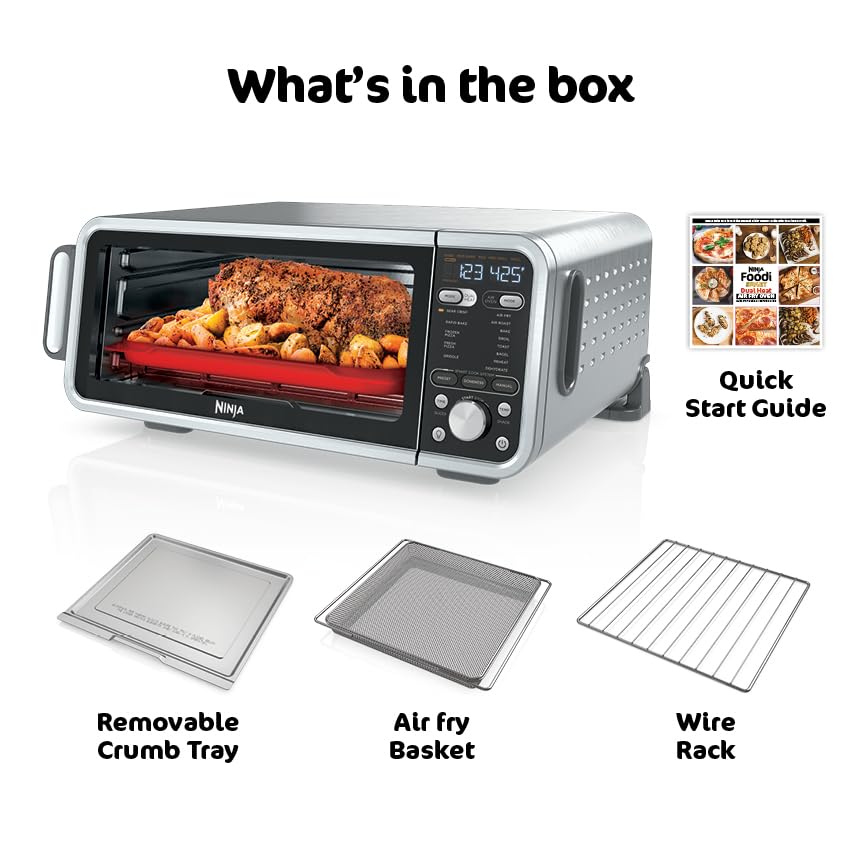 Ninja SP201 Digital Air Fry Pro Countertop 8-in-1 Oven with Extended Height, XL Capacity, Flip Up & Away Capability for Storage Space, with Air Fry