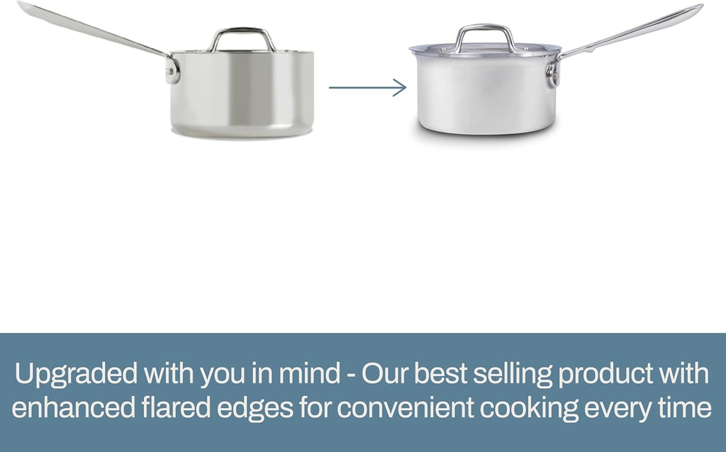 All-Clad D3 3-Ply Stainless Steel Cookware Set C 7-Piece Pots and Pans Set, Induction, Oven Broiler Safe 600F - Includes Frying Pans, Saucepans