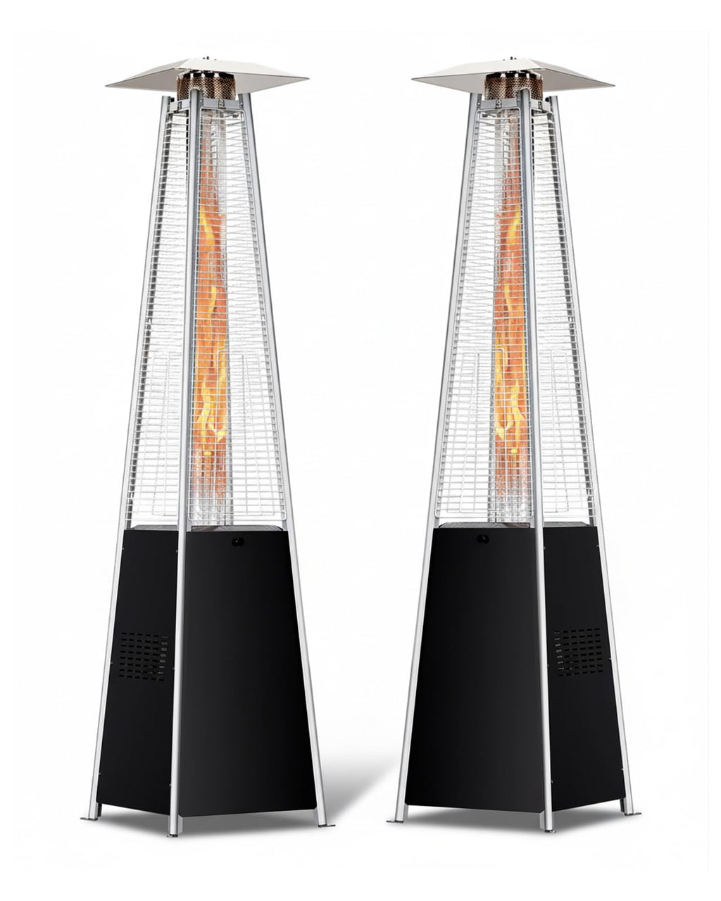 Pyramid Patio Heater, 48000 BTU Fast Heating Outdoor Heater for Large Spaces with Wheels & Weatherproof Cover, Triple Protection System for