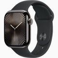 Apple Watch Series 10 [GPS + Cellular, 42mm] - Jet Black Aluminum Case with Black Sport Band, S/M (Renewed)