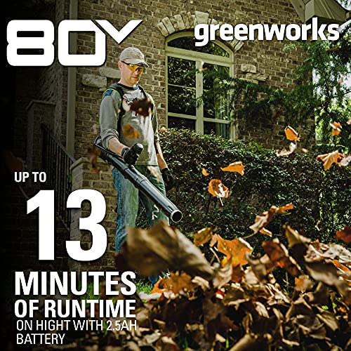 Greenworks 80V (750 CFM) Backpack Blower, 4.0Ah Battery and 4A Charger