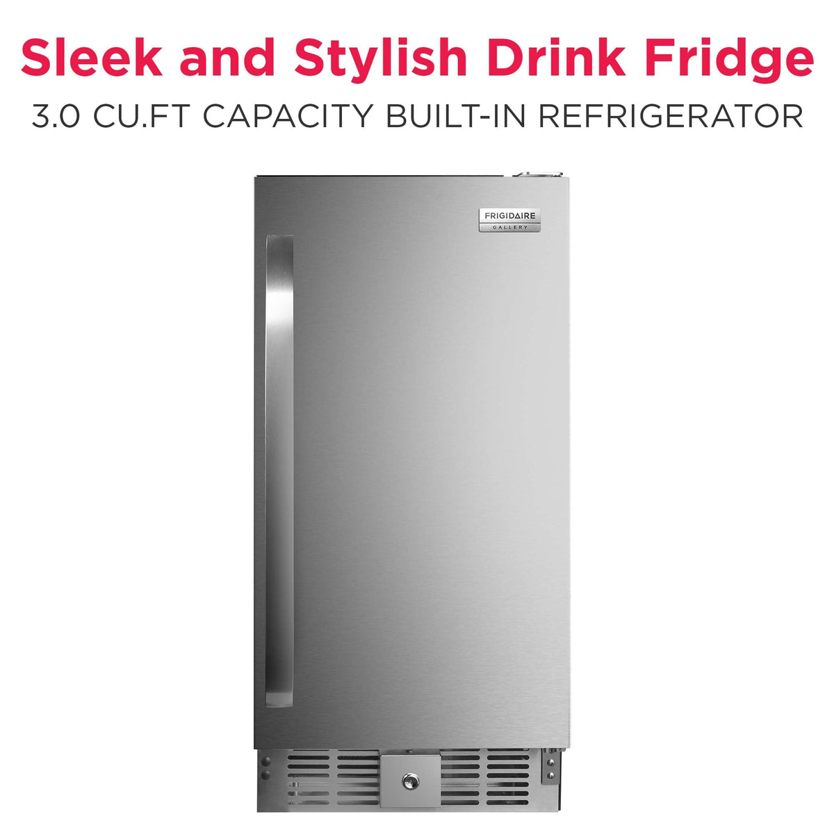 Frigidaire 3 Cu Ft Capacity built in fridge, under counter, frost free, Stainless Steel