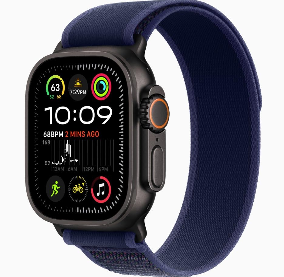 Apple Watch Ultra 2 (GPS + Cellular, 49MM) - Black Titanium Case with Black Ocean Band (Renewed Premium)