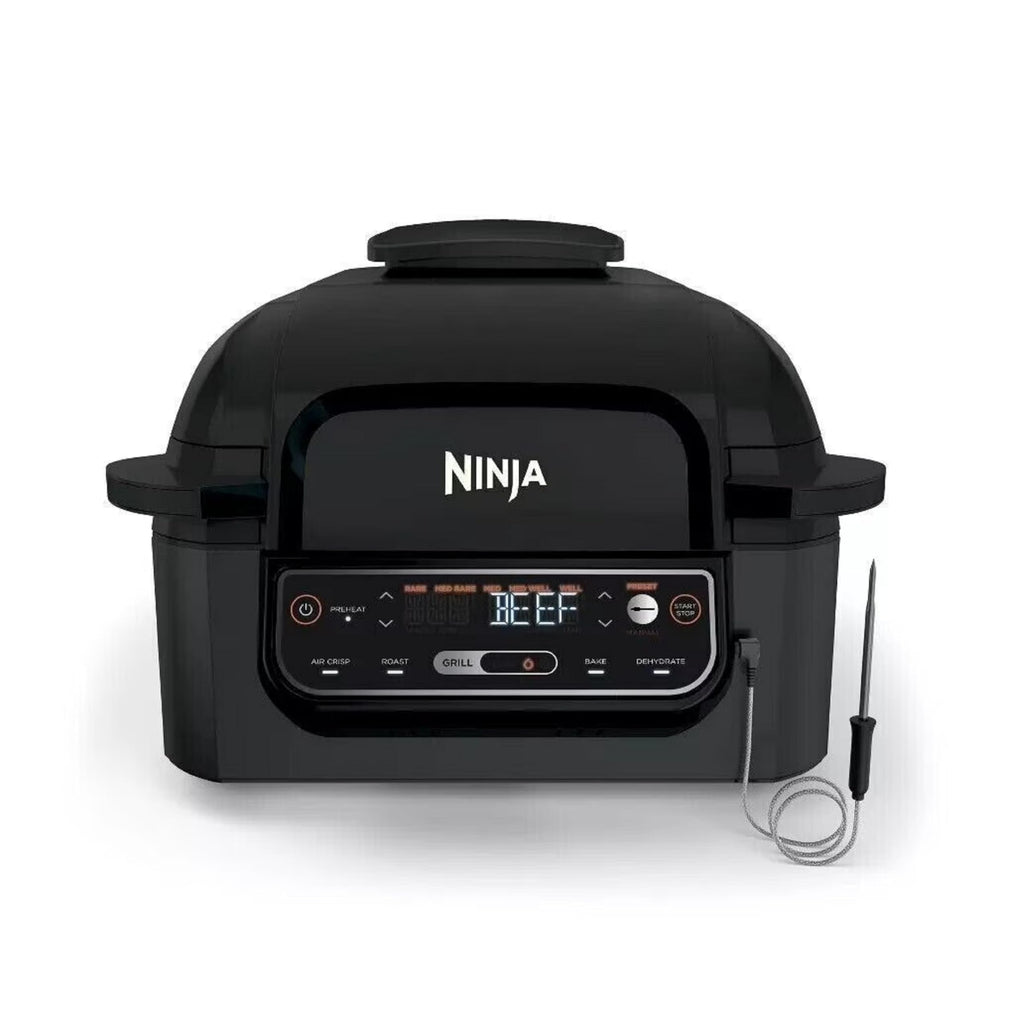 Ninja Foodi Pro 5-in-1 Indoor Integrated Smart Probe, 4-Quart Air Fryer, Roast, Bake, Dehydrate, an Cyclonic Grilling Technology, with 4 Steaks