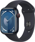 Apple Watch Series 9 (GPS + Cellular 45mm) Midnight Aluminum Case with Midnight Sport Band M/L (Renewed)