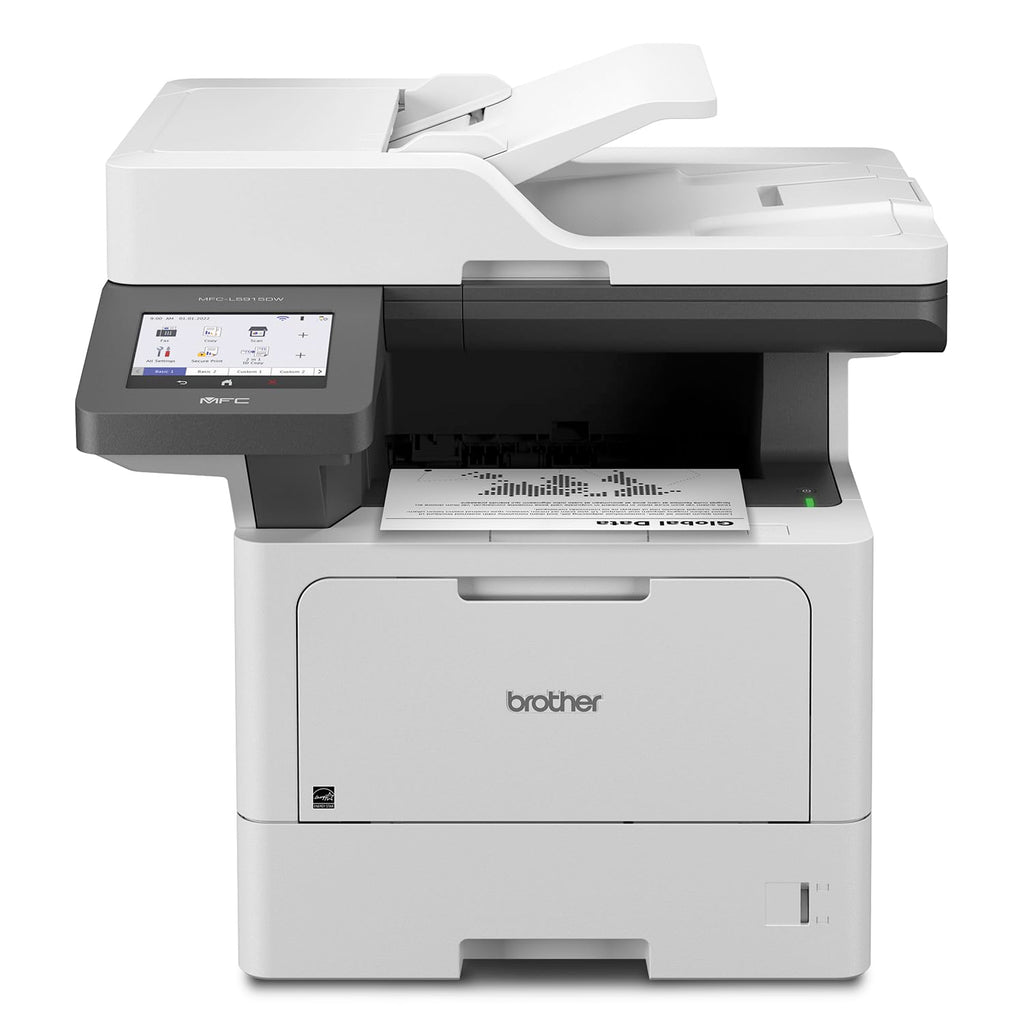 Brother Professional Laser Printer All-in-One with Scanner and Copier, High-Speed 50 ppm Monochrome Printing, Wireless Network Ready, Dual-Band WiFi