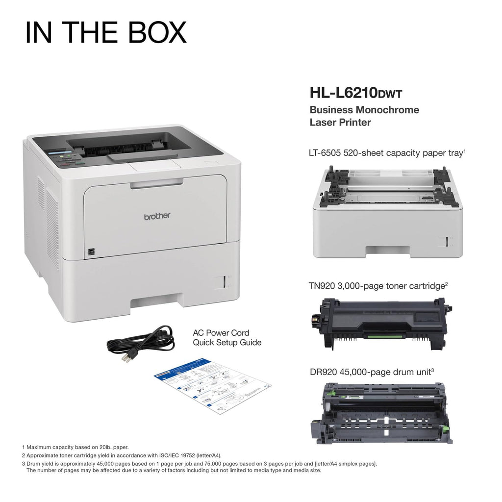 Brother Professional Laser Printer with High-Speed 50 ppm Output, Advanced Security Features, and Wireless Networking for Business, Monochrome