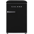 Galanz GLR25MBKR10 Retro Compact Refrigerator, Mini Fridge with Single Doors, Adjustable Mechanical Thermostat with Chiller, Black, 2.5 cu ft