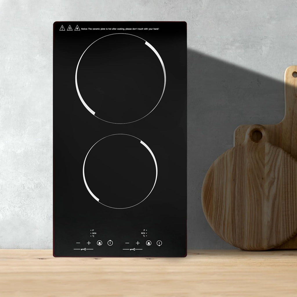3000W 110V Cooktop Portable 4 Burners Electric Built-in Cooktop Sensor Touch Control Countertop Electric Hot Plate with Kid Safety Lock and 2H Timer