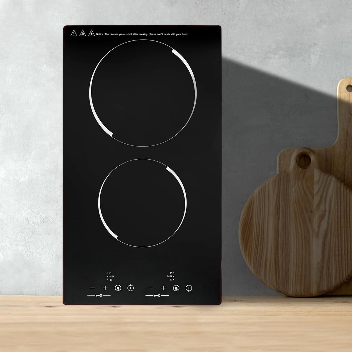 3000W 110V Cooktop Portable 4 Burners Electric Built-in Cooktop Sensor Touch Control Countertop Electric Hot Plate with Kid Safety Lock and 2H Timer