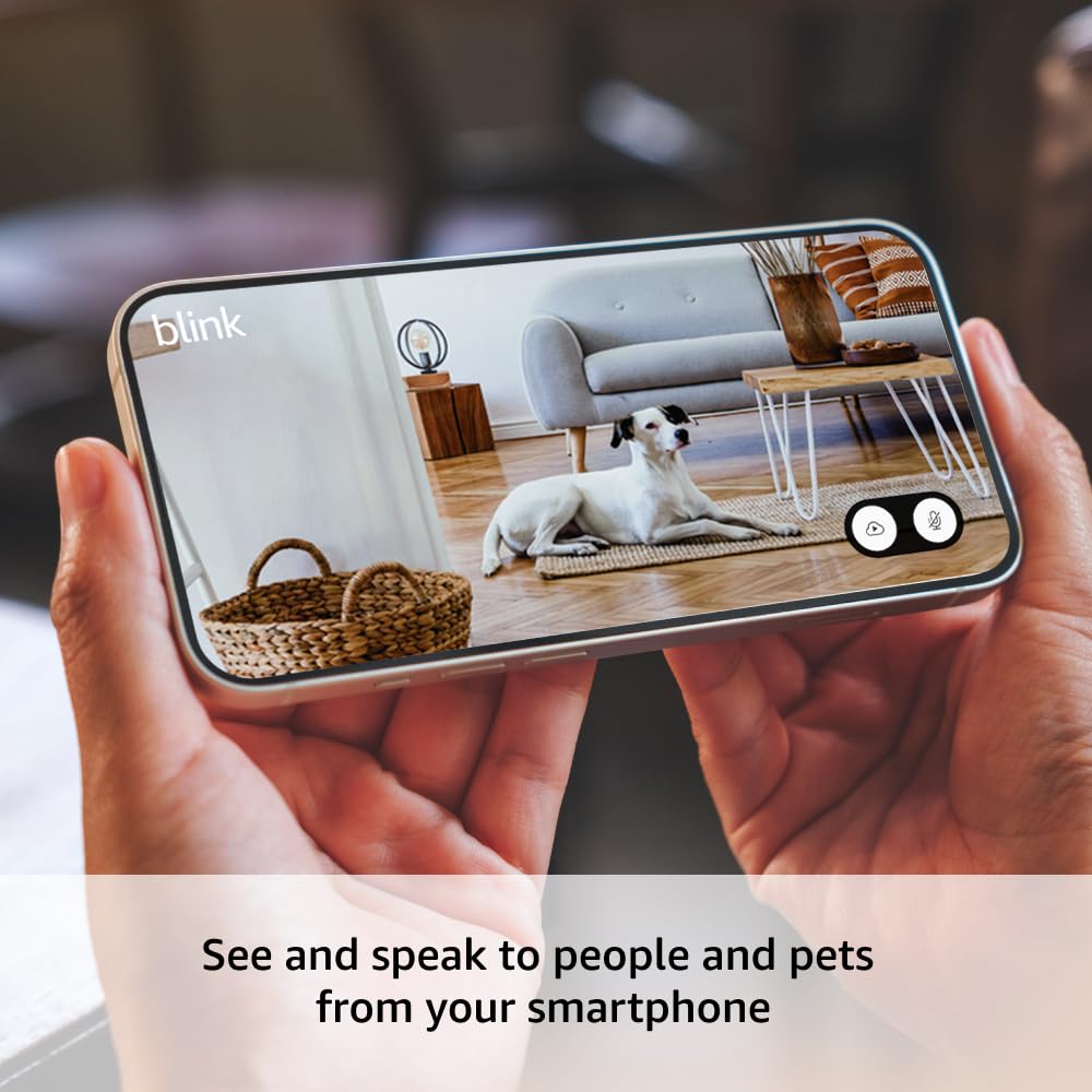 Blink Mini 2  Home Security & Pet Camera with HD video, color night view, motion detection, two-way audio, and built-in spotlight  1 camera (White)