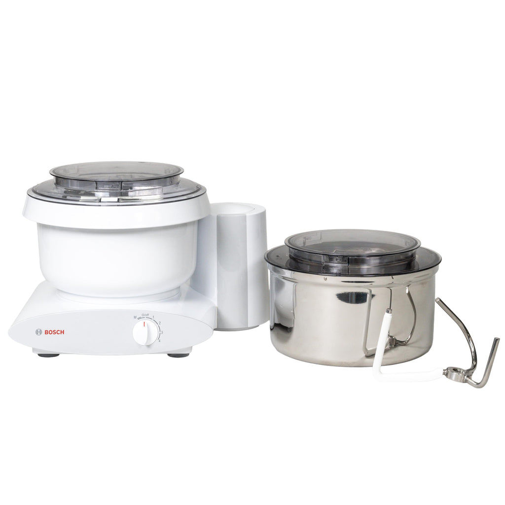 Bosch Universal Plus Stand Mixer with Stainless Steel Bowl with NutriMill Dough Hook Extender Bundle- Black 500 Watt