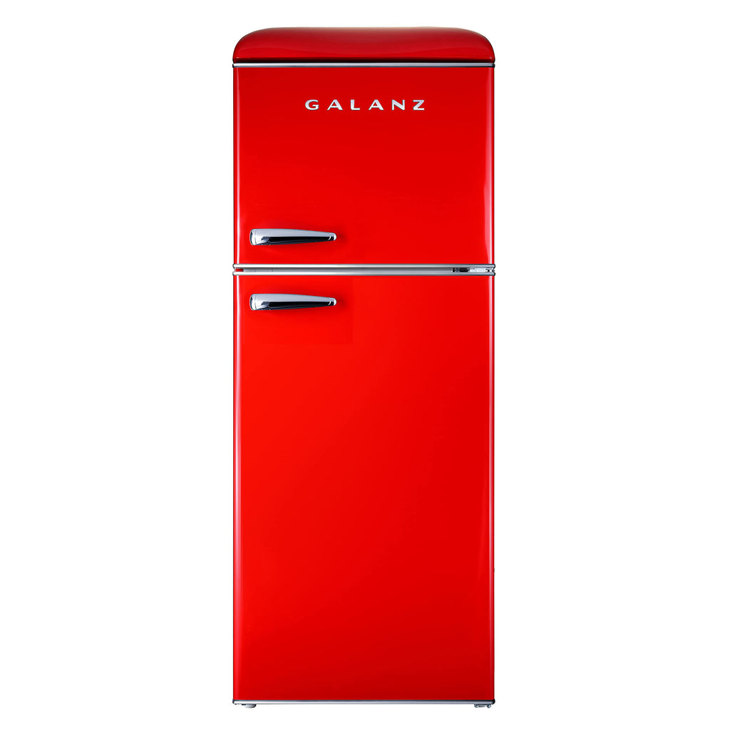 Galanz GLR25MBKR10 Retro Compact Refrigerator, Mini Fridge with Single Doors, Adjustable Mechanical Thermostat with Chiller, Black, 2.5 cu ft