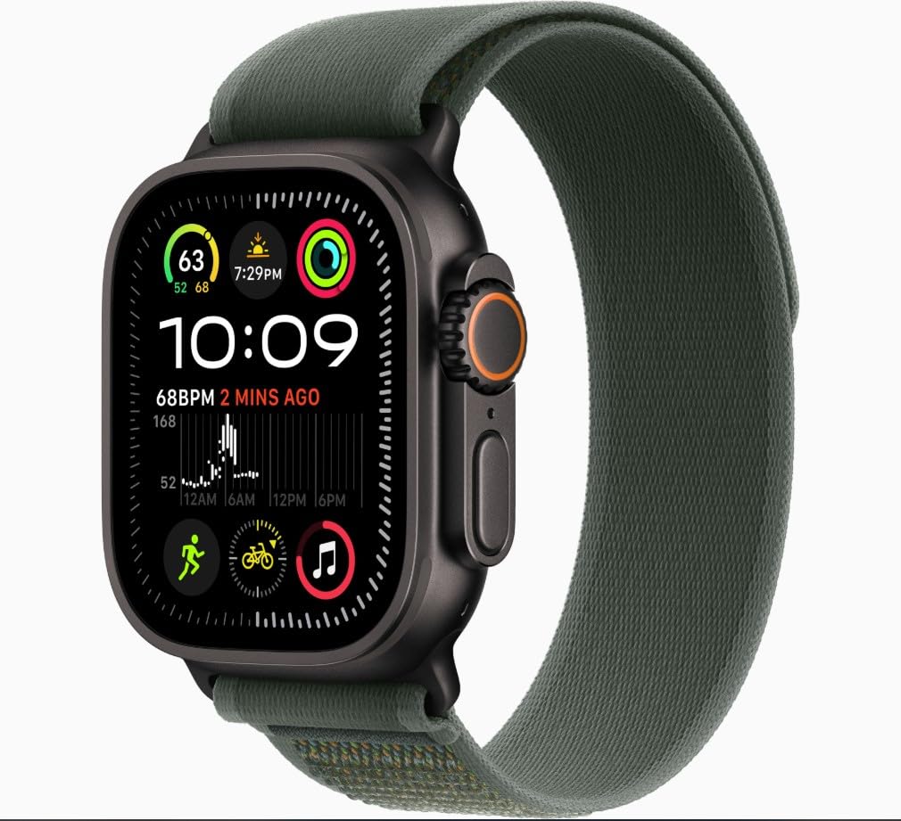 Apple Watch Ultra 2 (GPS + Cellular, 49MM) - Black Titanium Case with Black Ocean Band (Renewed Premium)