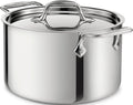 All-Clad D3 3-Ply Stainless Steel Stockpot 3 Quart Induction Oven Broiler Safe 600F Pots and Pans, Cookware Silver