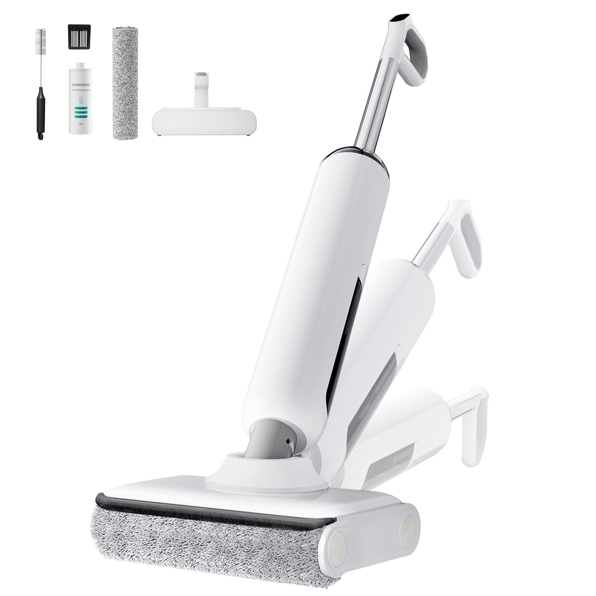 Wet Dry Vacuum Cleaner, 180 Lay-Flat Cordless Vacuum Mop Combo with Edge Cleaning, All-in-One Floor Cleaner for Hard Floors, Self-Cleaning, 45mins