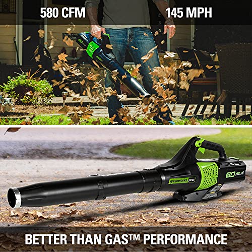 Greenworks 80V (750 CFM) Backpack Blower, 4.0Ah Battery and 4A Charger
