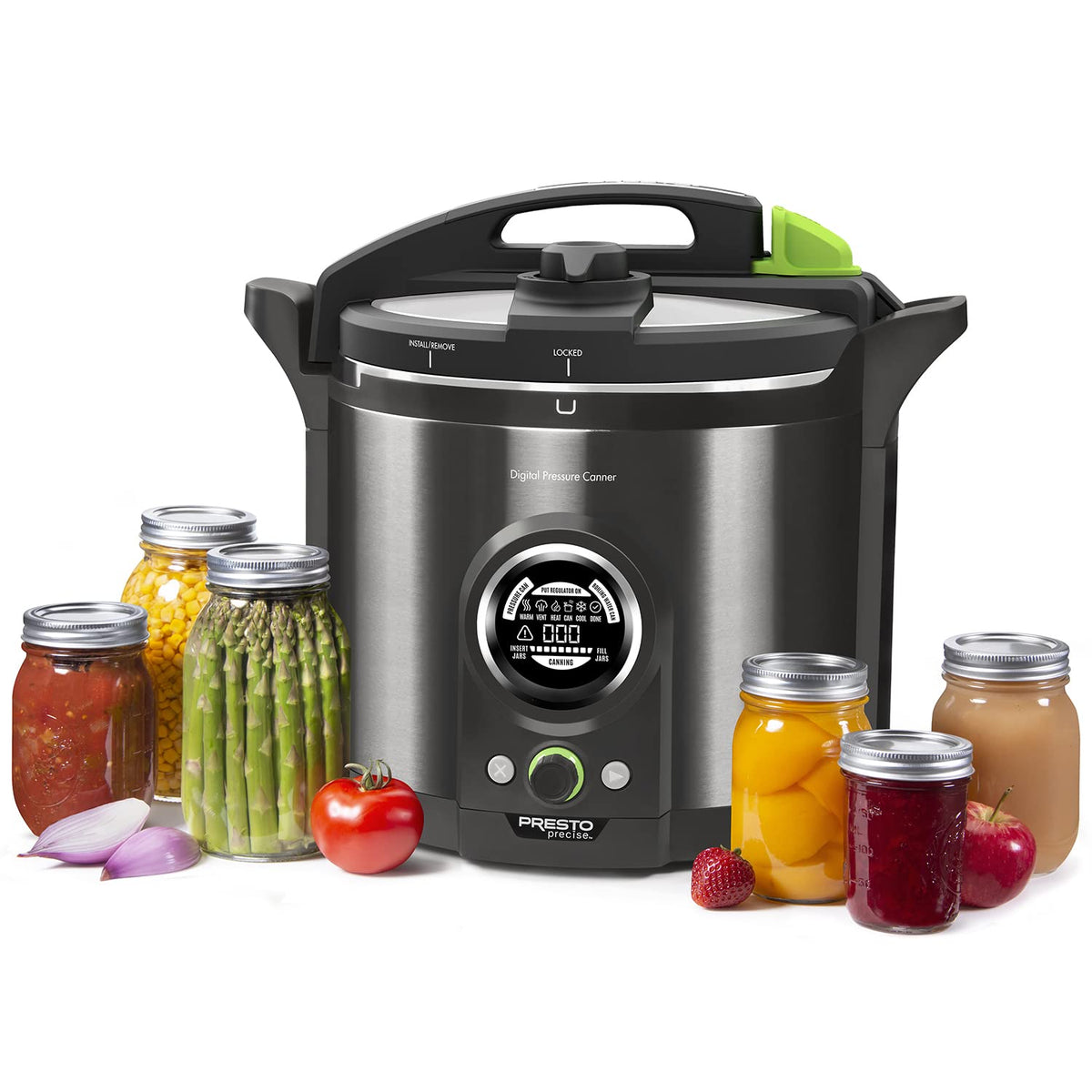 Presto 02152 17-Quart Digital Pressure Canner - Digital Display, Waterbath Capable, 10 Built-In Safety Features, Recipe Book, Stainless Steel