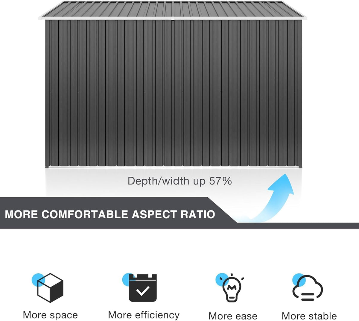 Polar Aurora 12x14 FT Outdoor Storage Shed, Garden Shed with Updated Frame Structure and Lockable Doors, Metal Tool Sheds for Backyard Garden Patio