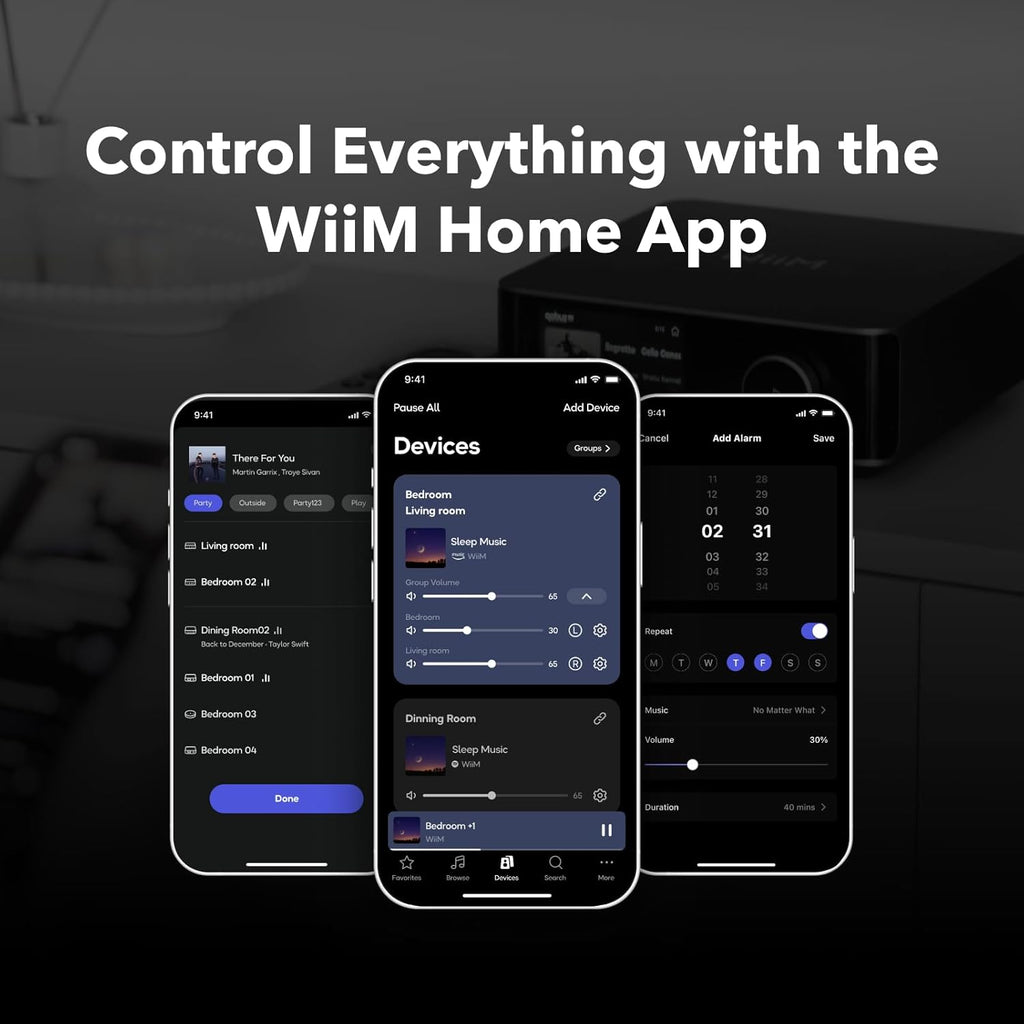 WiiM Amp Ultra with Voice Remote 2 | 100W Streaming Amplifier with Premium ESS ES9039Q2M DAC & Dual TI TPA3255 Amps | Built-in RoomFit EQ &