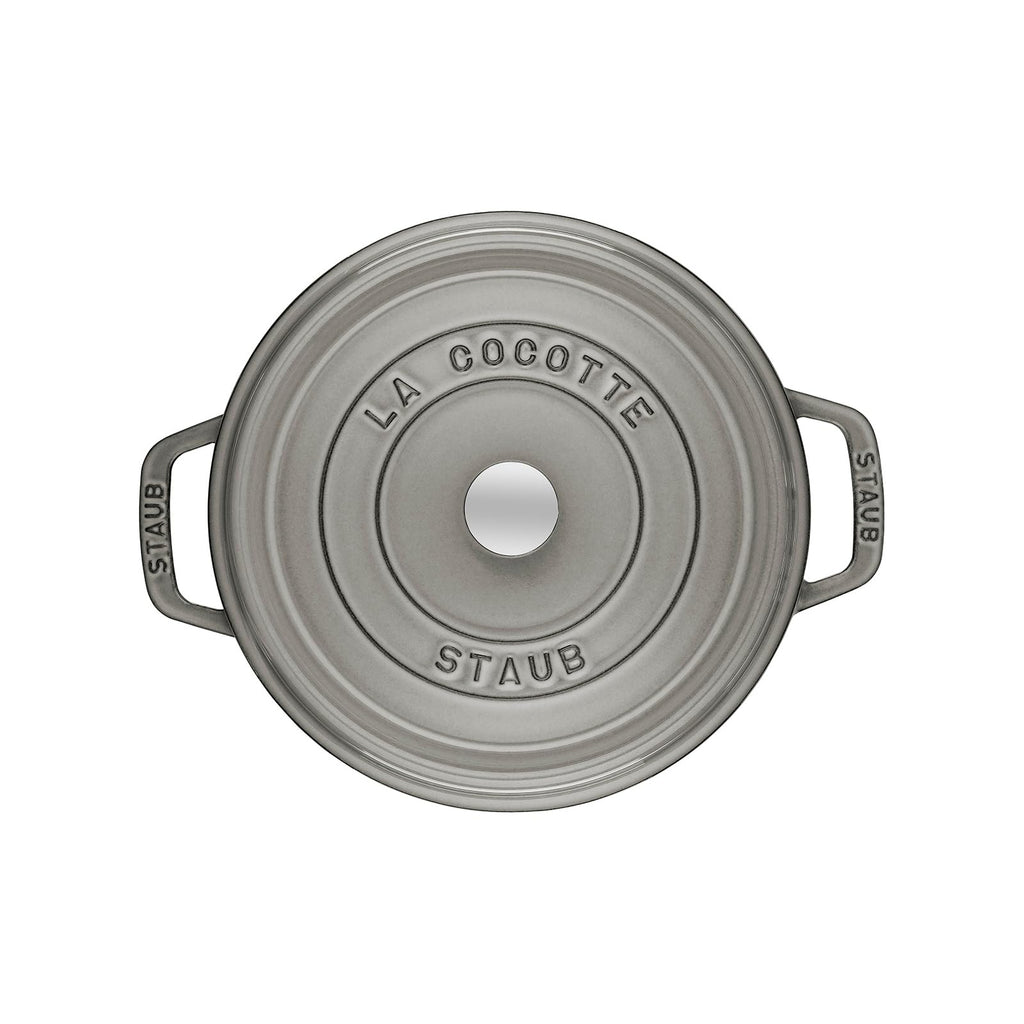Staub Cast Iron 7-qt Round Cocotte - White Truffle, Made in France