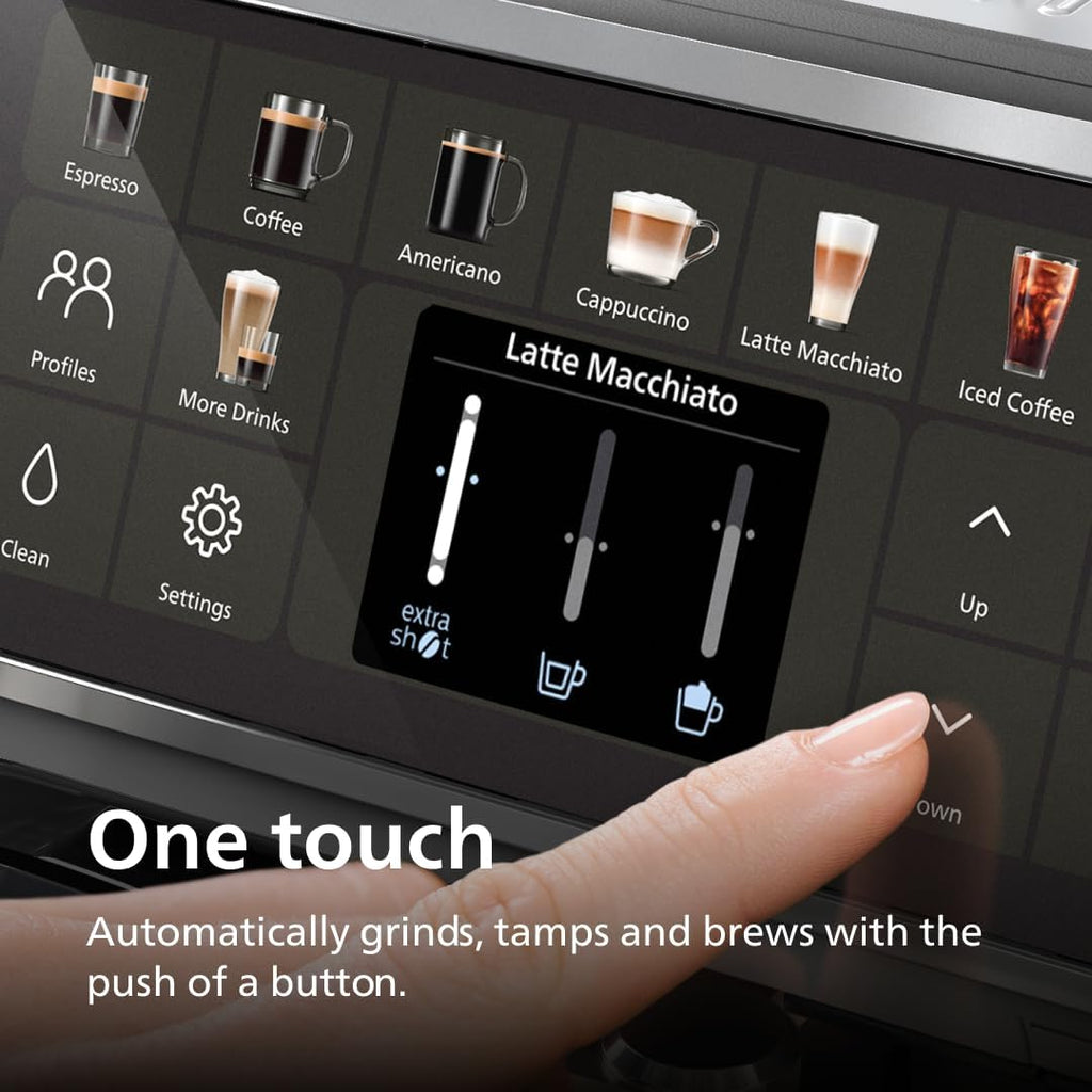 PHILIPS 5500 Series Fully Automatic Espresso Machine, LatteGo Milk System, Integrated Grinder, 20 Hot & Iced Coffee Pre-Sets, Quick Start, SilentBrew