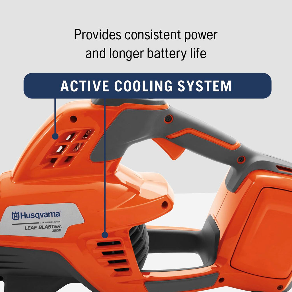 Husqvarna Leaf Blaster 350iB Battery Powered Cordless Leaf Blower, 200-MPH 800-CFM Blower with Brushless Motor and Quiet Operation, 40V Lithium-Ion